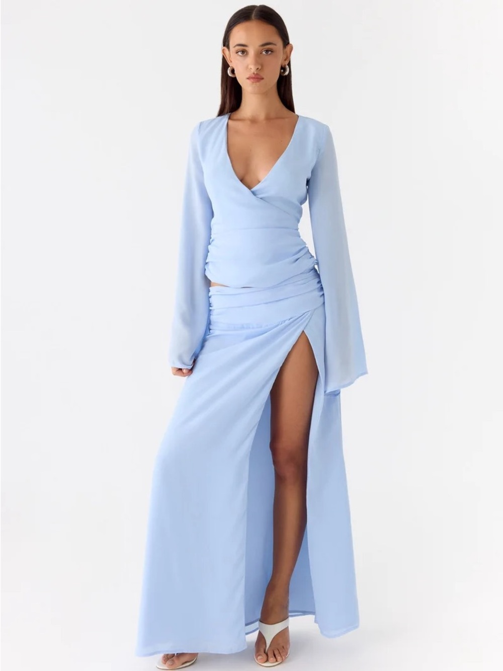Peppermayo Light Blue Long Sleeve Two Piece Set